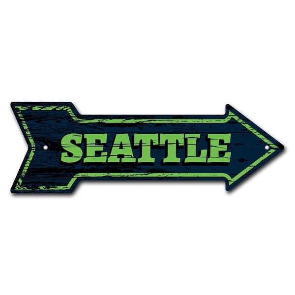 Seattle Arrow Sign Funny Home Decor 24in Wide